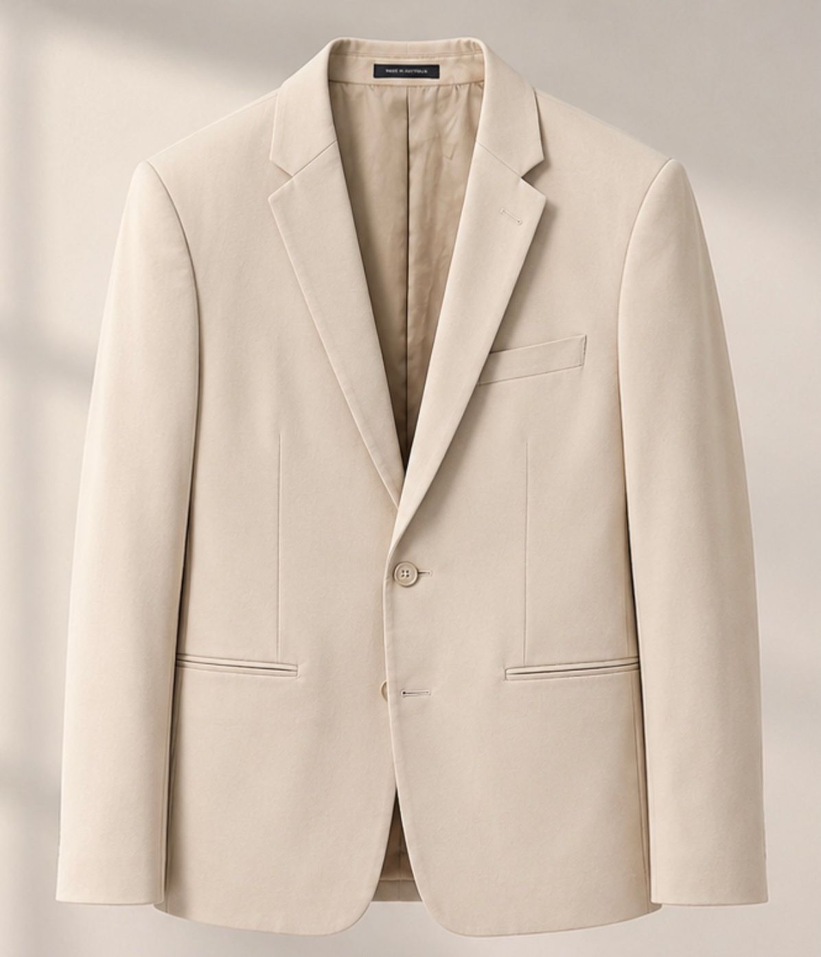 Cream Single-Breasted Blazer